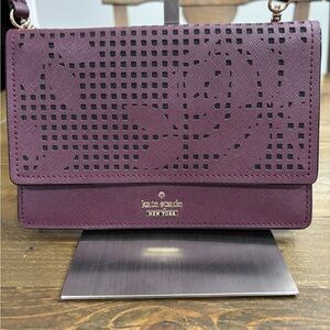 Kate Spade Cameron St Perforated Cecile Crossbody in Deep Plum
